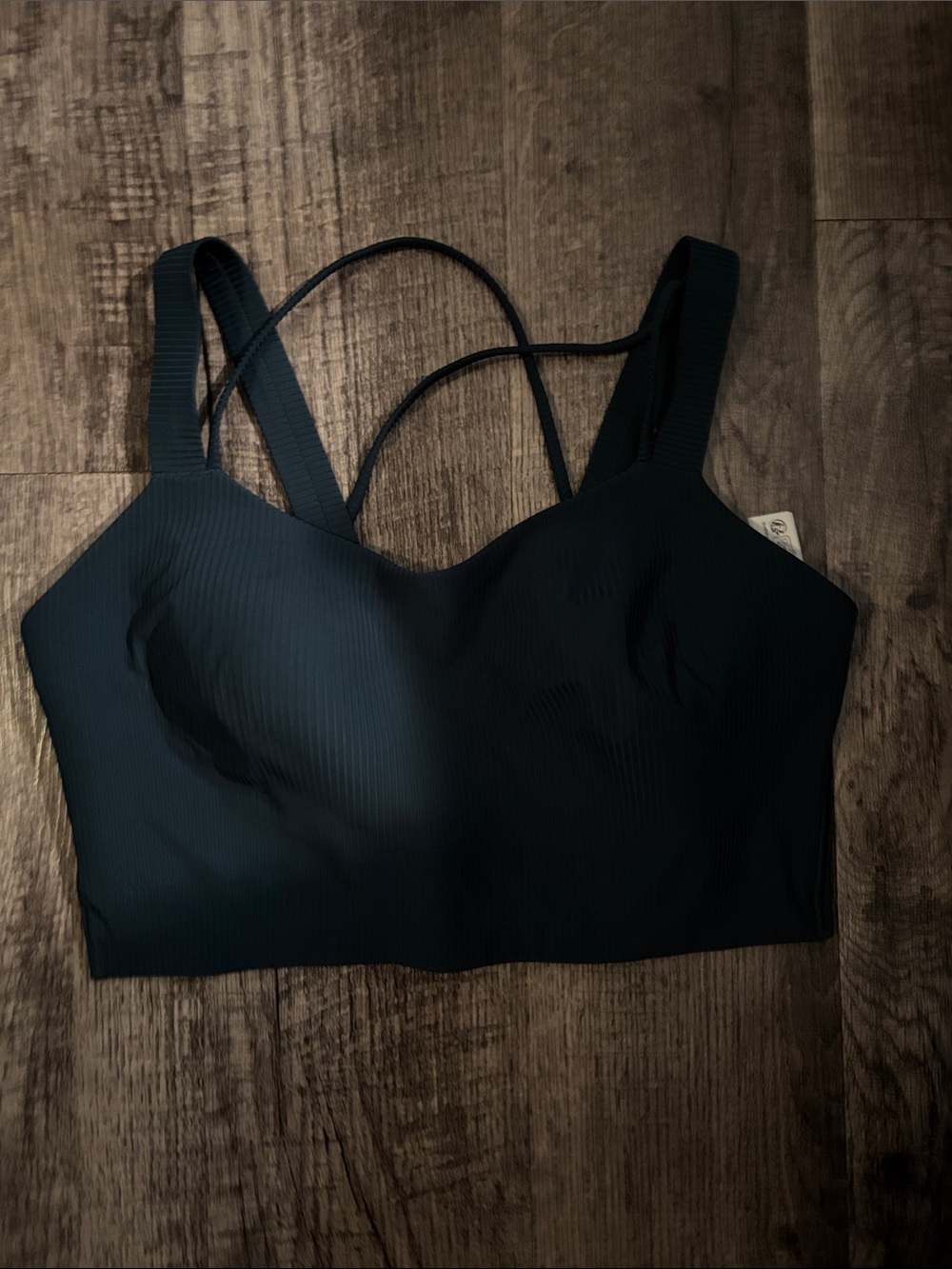 Lululemon Like A Cloud Longline Bra - Ribbed - D/DD - Teal - Size 10